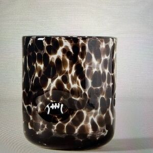 ❤️ANTHROPOLOGIE THE CONFETTI BLACK FOOTBALL ICON JUICE GLASS NEW